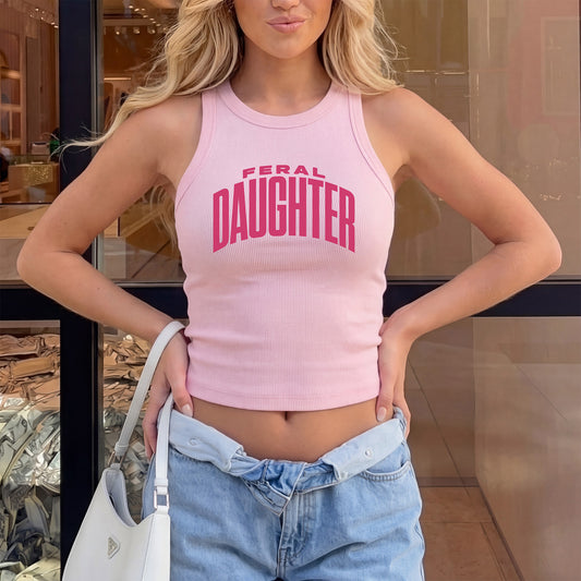 Feral Daughter Micro Rib Racer Tank Top