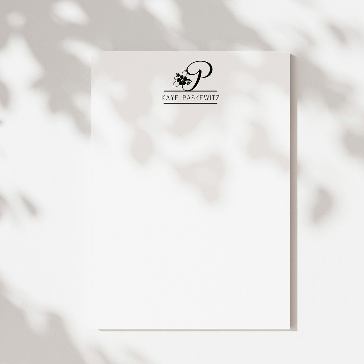 Personalized Floral Initial Notepad
