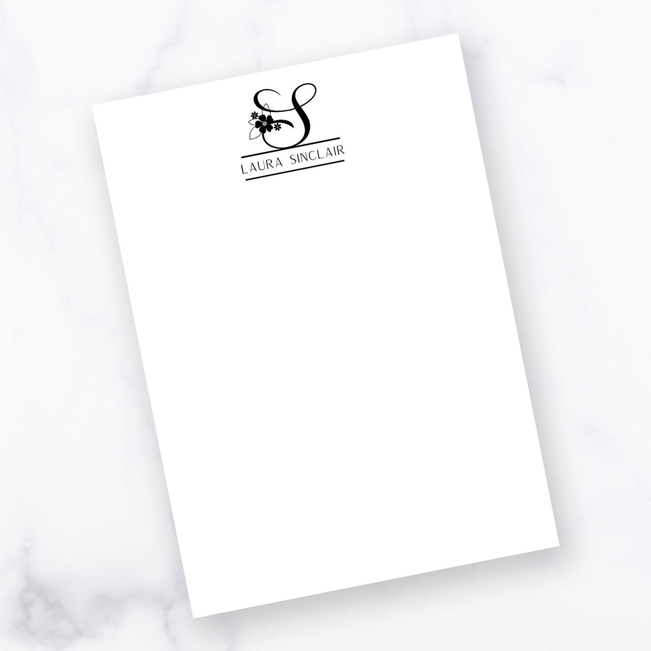 Personalized Floral Initial Notepad