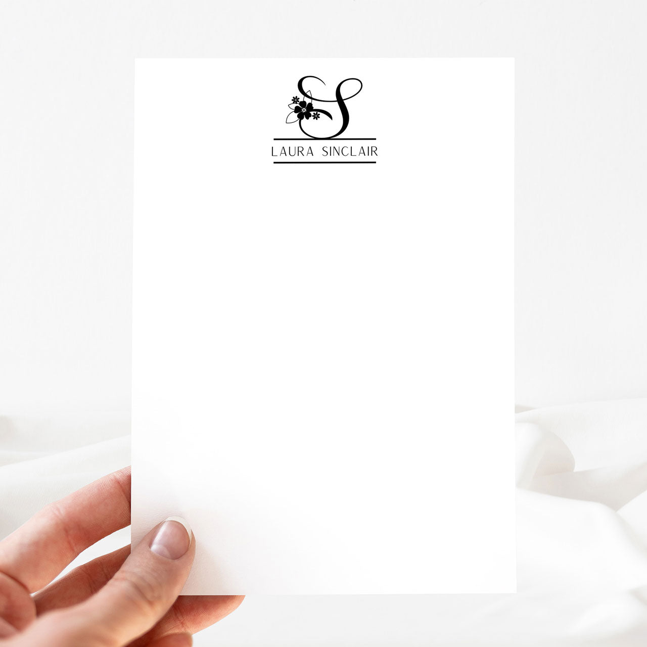 Personalized Floral Initial Notepad