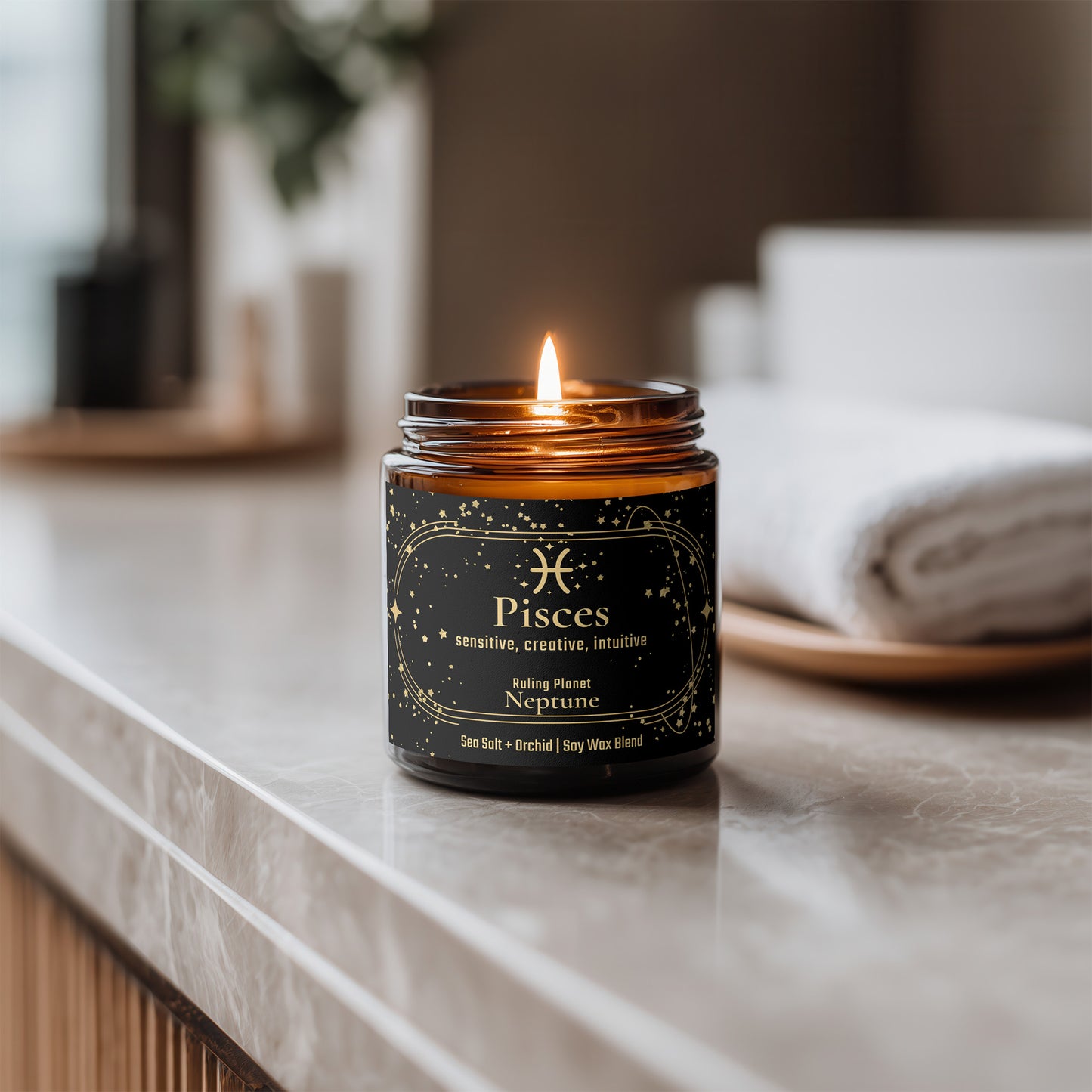 Pisces Zodiac Candle