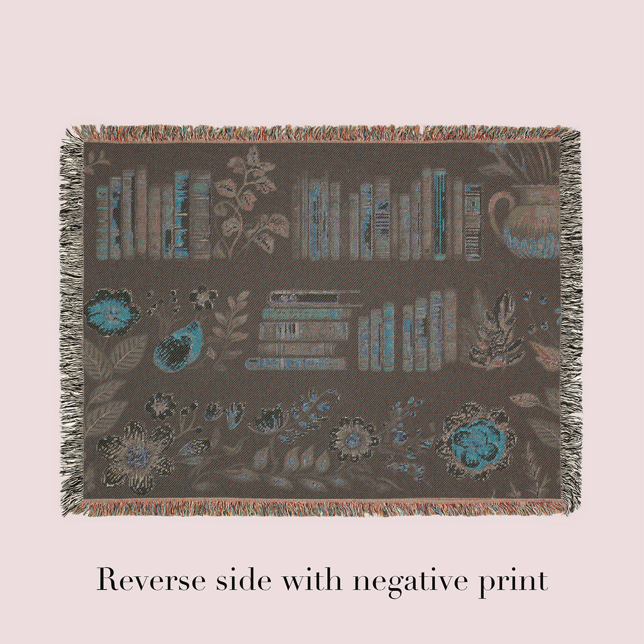 Woven Cotton Blanket for Book Lovers