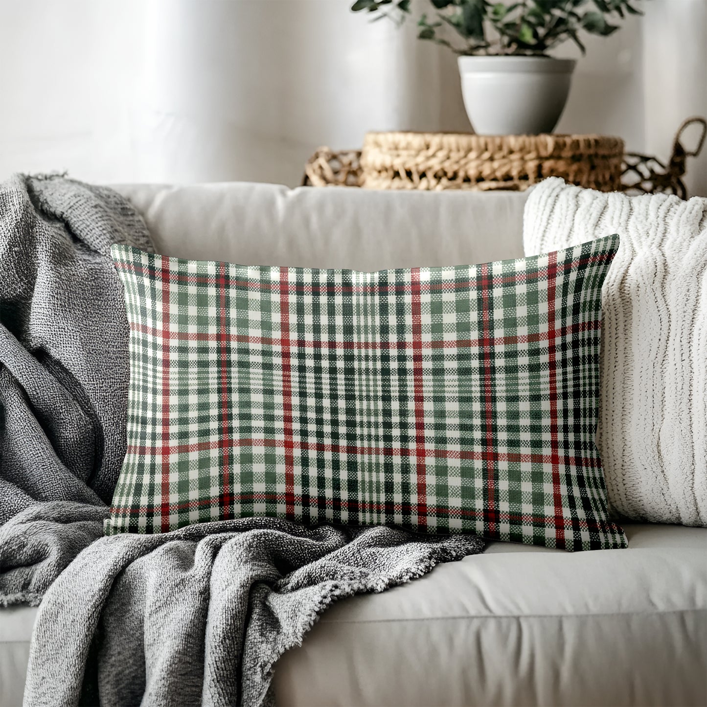 Snowy Fox Lumbar Pillow | 20 x 16