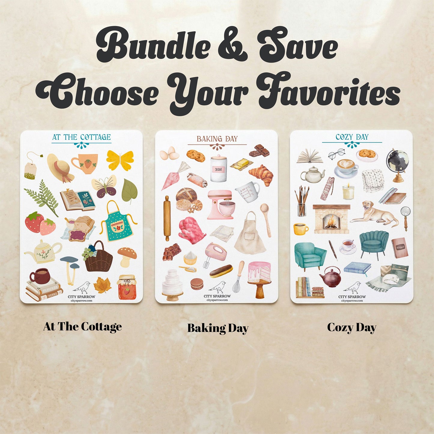 Sticker Sheet Pack of 4 | Choose Your Favorites