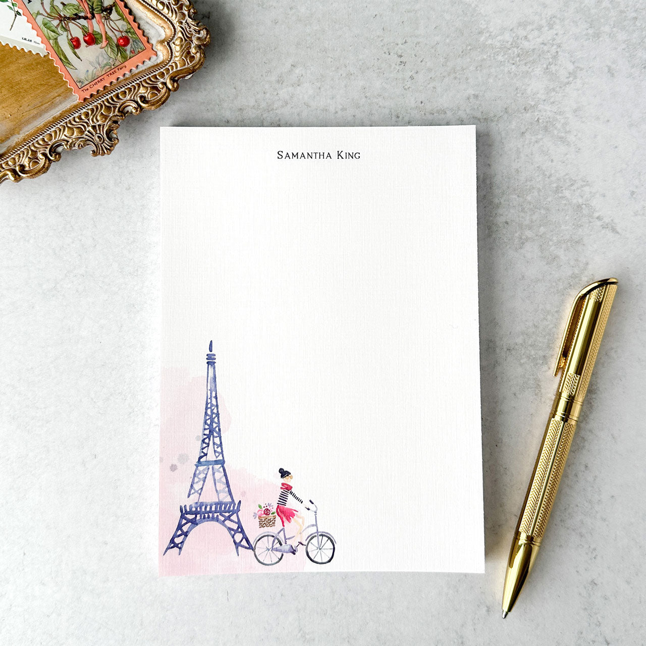 Personalized Paris Desktop Notepad