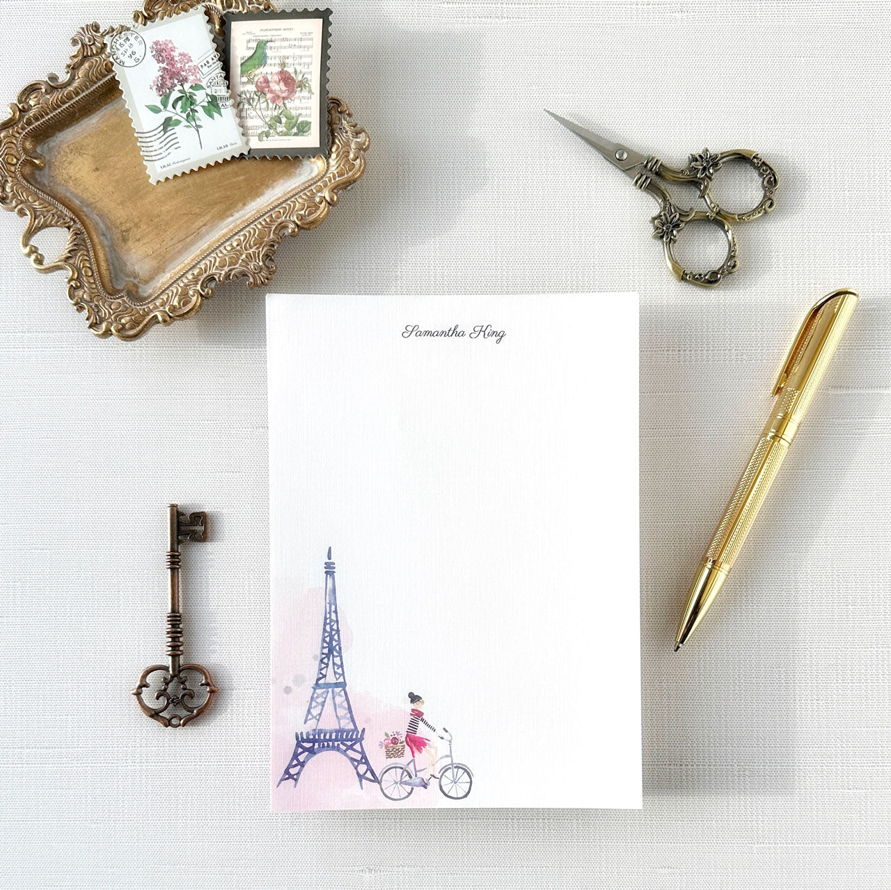 Personalized Paris Desktop Notepad