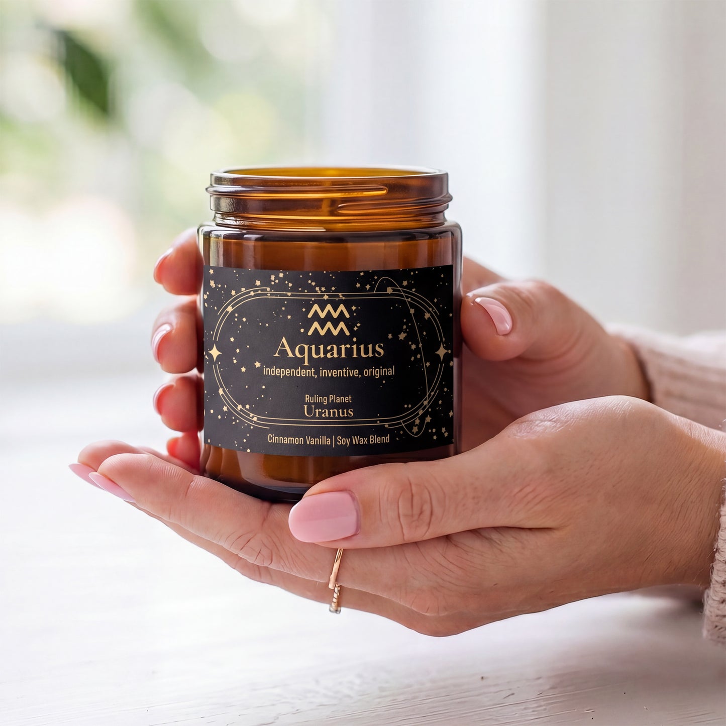 Aquarius Zodiac Candle