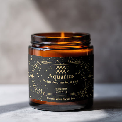 Aquarius Zodiac Candle
