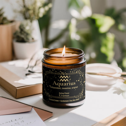 Aquarius Zodiac Candle