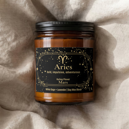 Aries Zodiac Candle