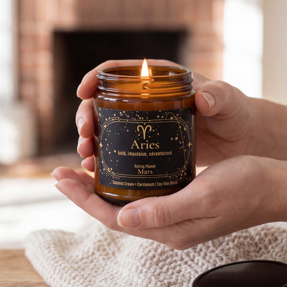Aries Zodiac Candle