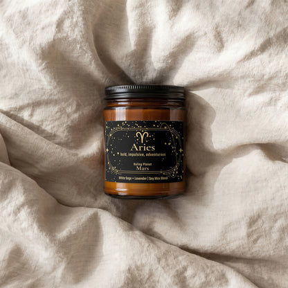 Aries Zodiac Candle