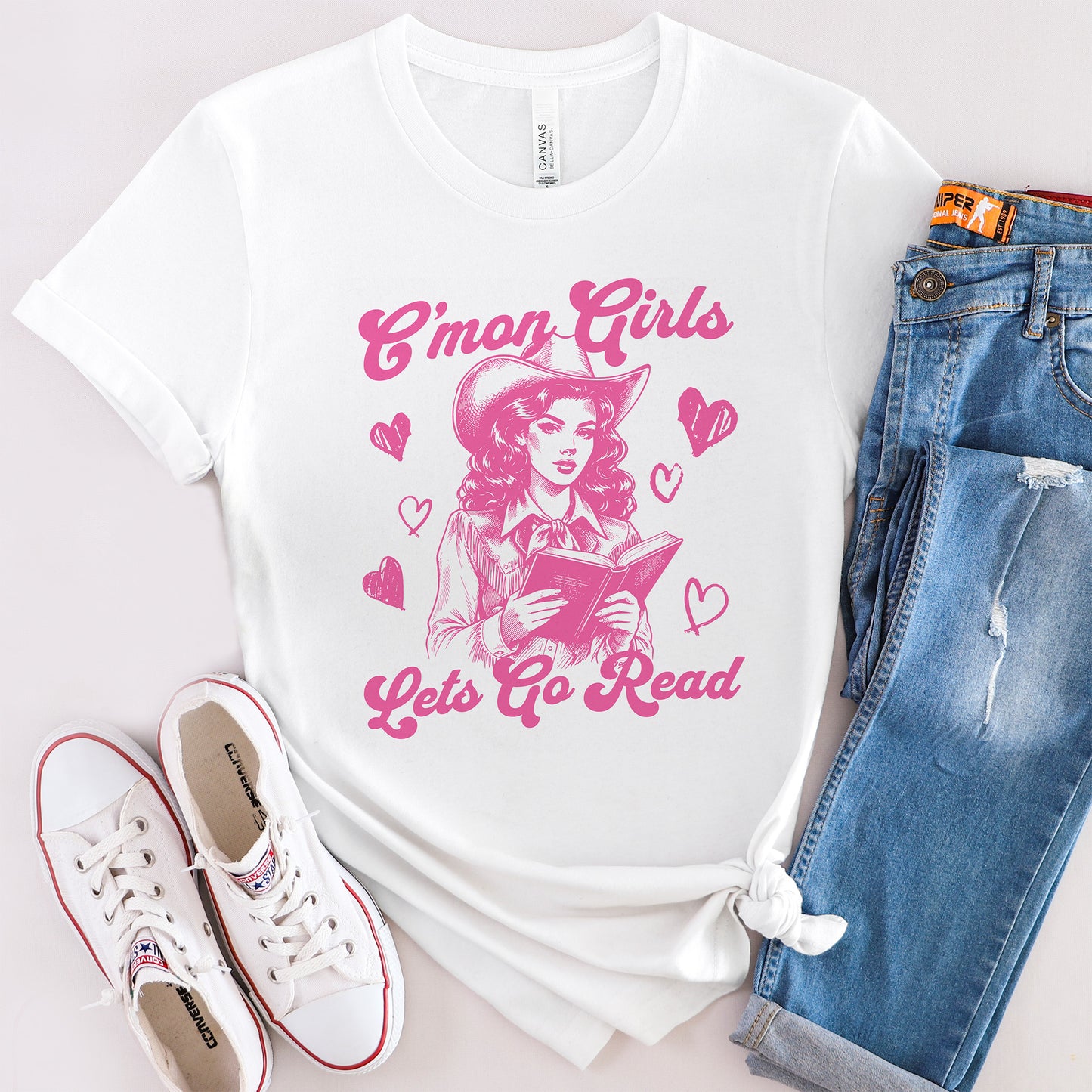 C'mon Girls Let's Go Read Tee Shirt
