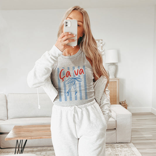 French Micro Rib Racer Tank Top