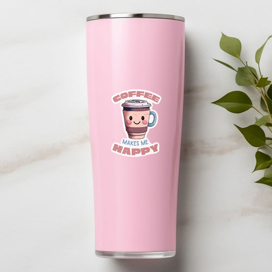 Coffee Makes Me Happy Sticker