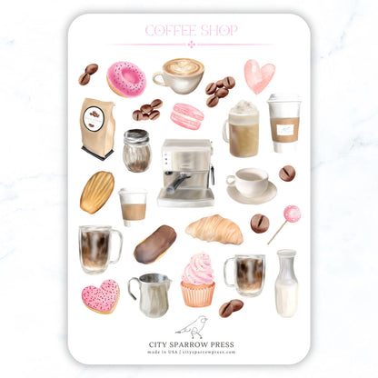 Coffee Shop Sticker Sheet