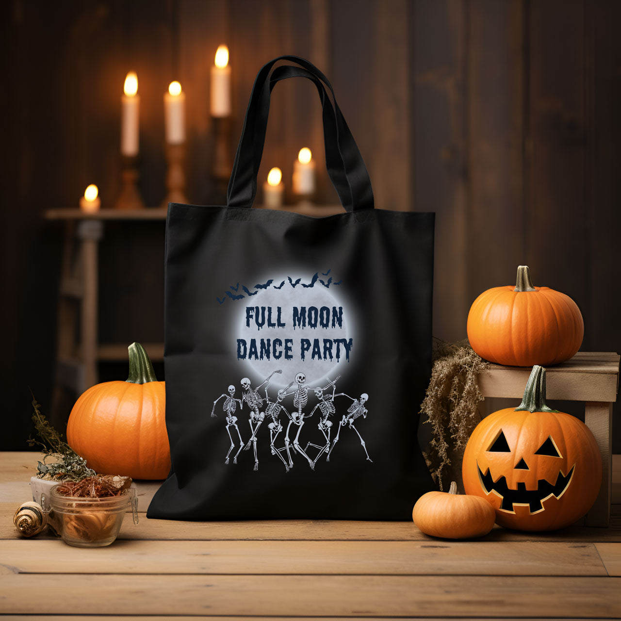 Full Moon Canvas Tote Bag