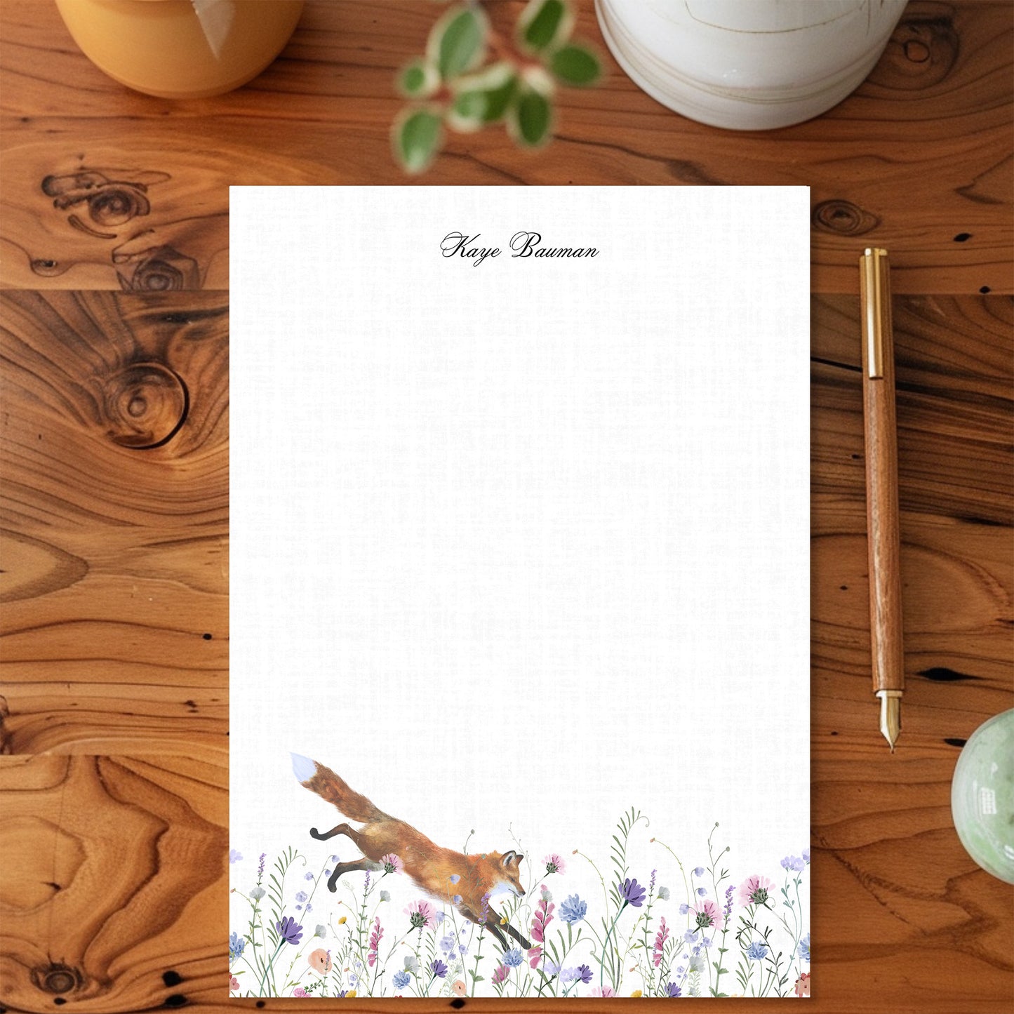Personalized Fox Notepad