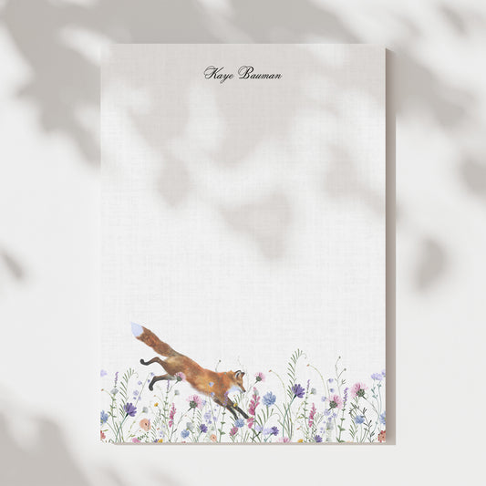 Personalized Fox Notepad