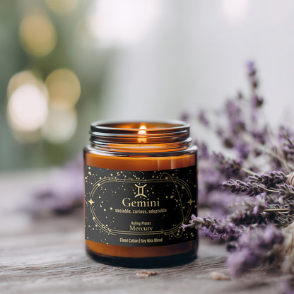 Gemini Zodiac Candle