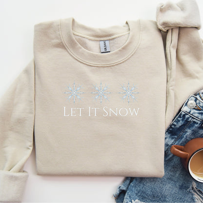 Let It Snow Embroidered Crewneck Sweatshirt