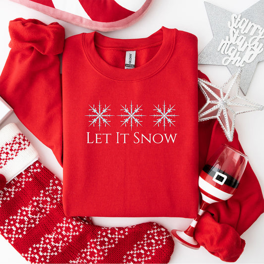 Let It Snow Embroidered Crewneck Sweatshirt