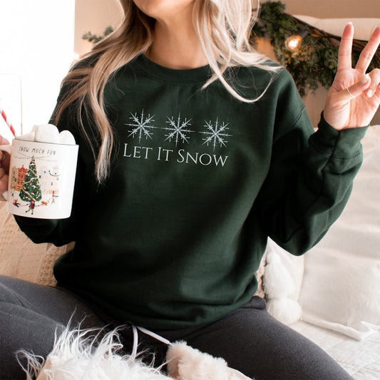 Let It Snow Embroidered Crewneck Sweatshirt