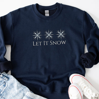 Let It Snow Embroidered Crewneck Sweatshirt