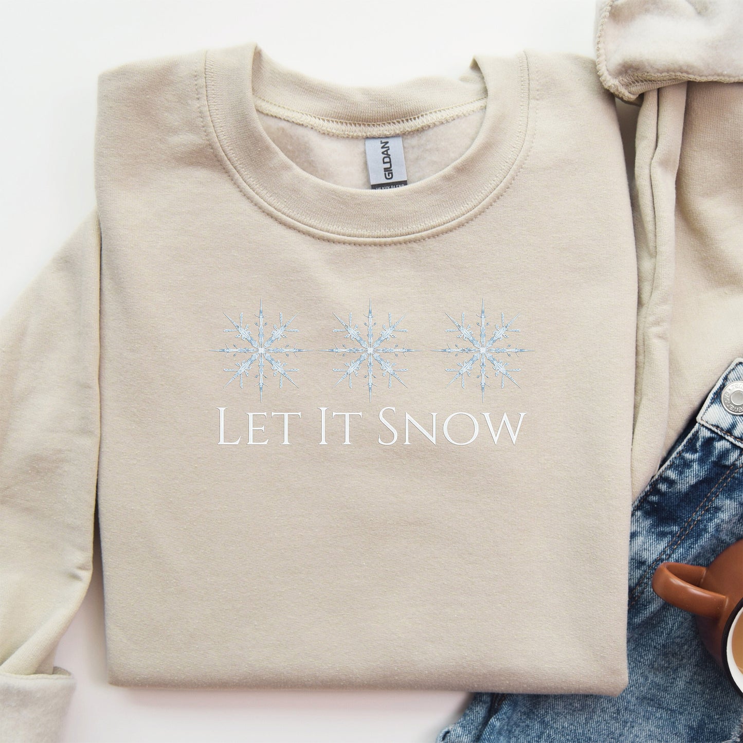 Let It Snow Embroidered Crewneck Sweatshirt