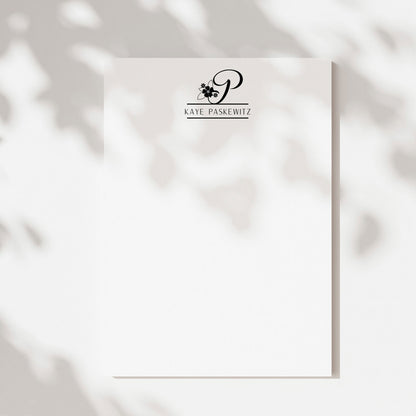 Personalized Floral Initial Notepad
