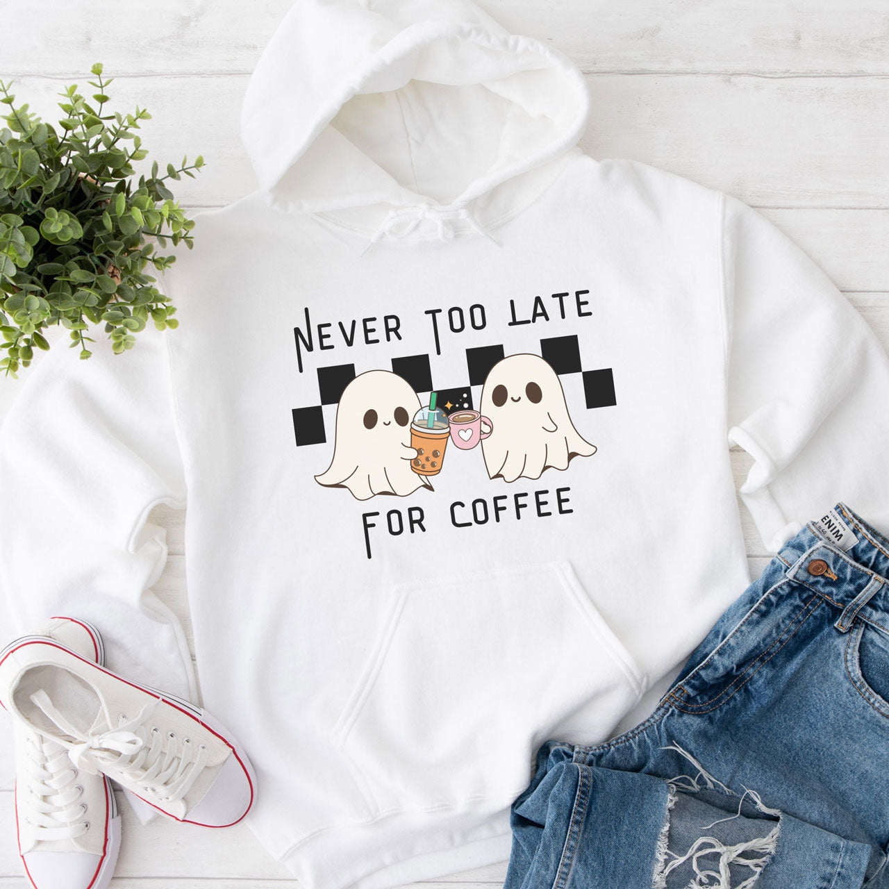 Never Too Late for Coffee Hoodie