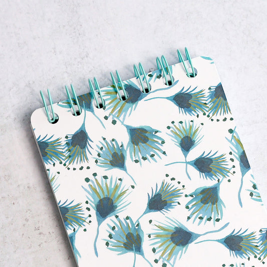 Peacock Print Mini Spiral Notebook