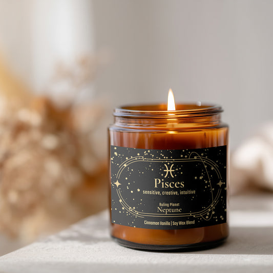 Pisces Zodiac Candle