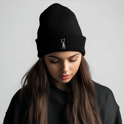 Embroidered Beanie | Cartwheeling Skeleton