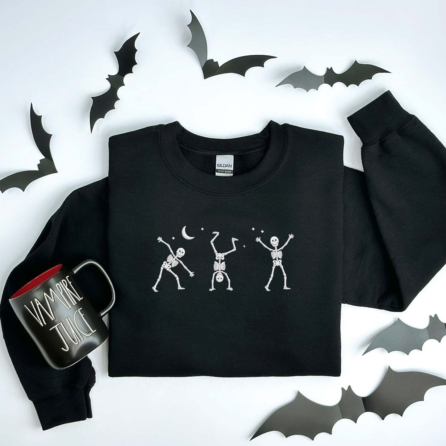 Cartwheeling Skeletons Crewneck Sweatshirt