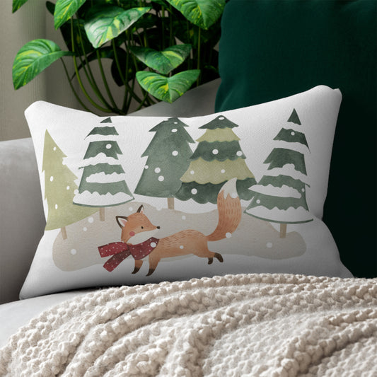 Snowy Fox Lumbar Pillow | 20 x 16