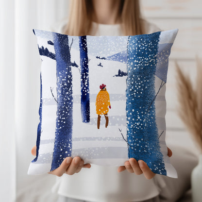 Snowy Forest Square Pillow