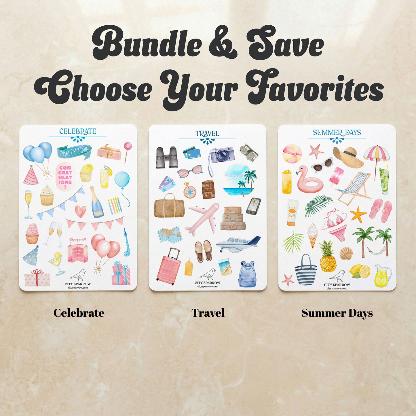 Sticker Sheet Pack of 4 | Choose Your Favorites