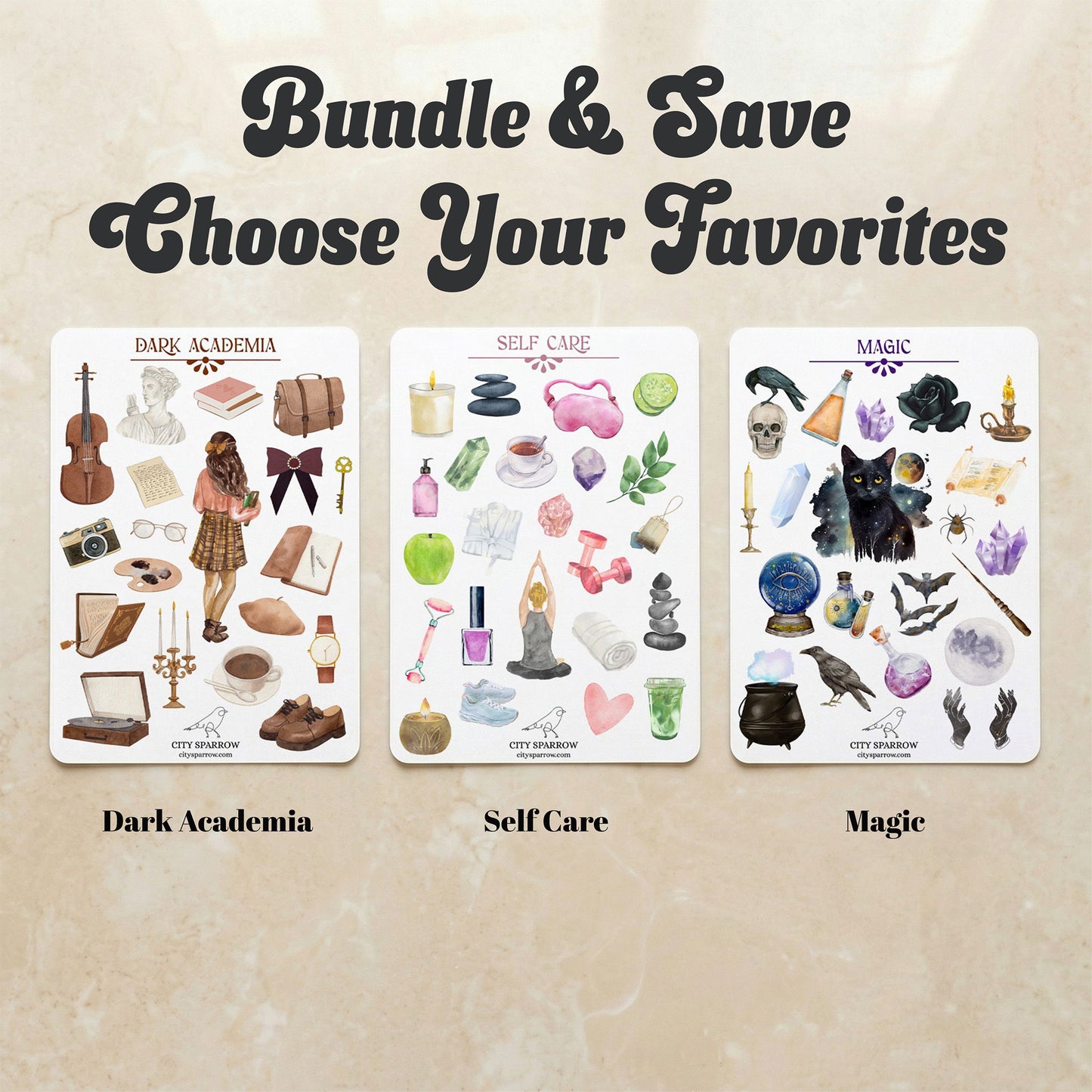Sticker Sheet Pack of 4 | Choose Your Favorites