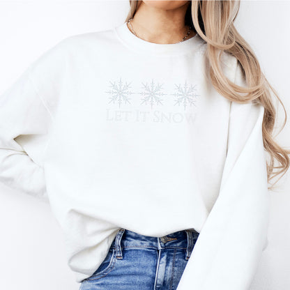 Let It Snow Embroidered Crewneck Sweatshirt