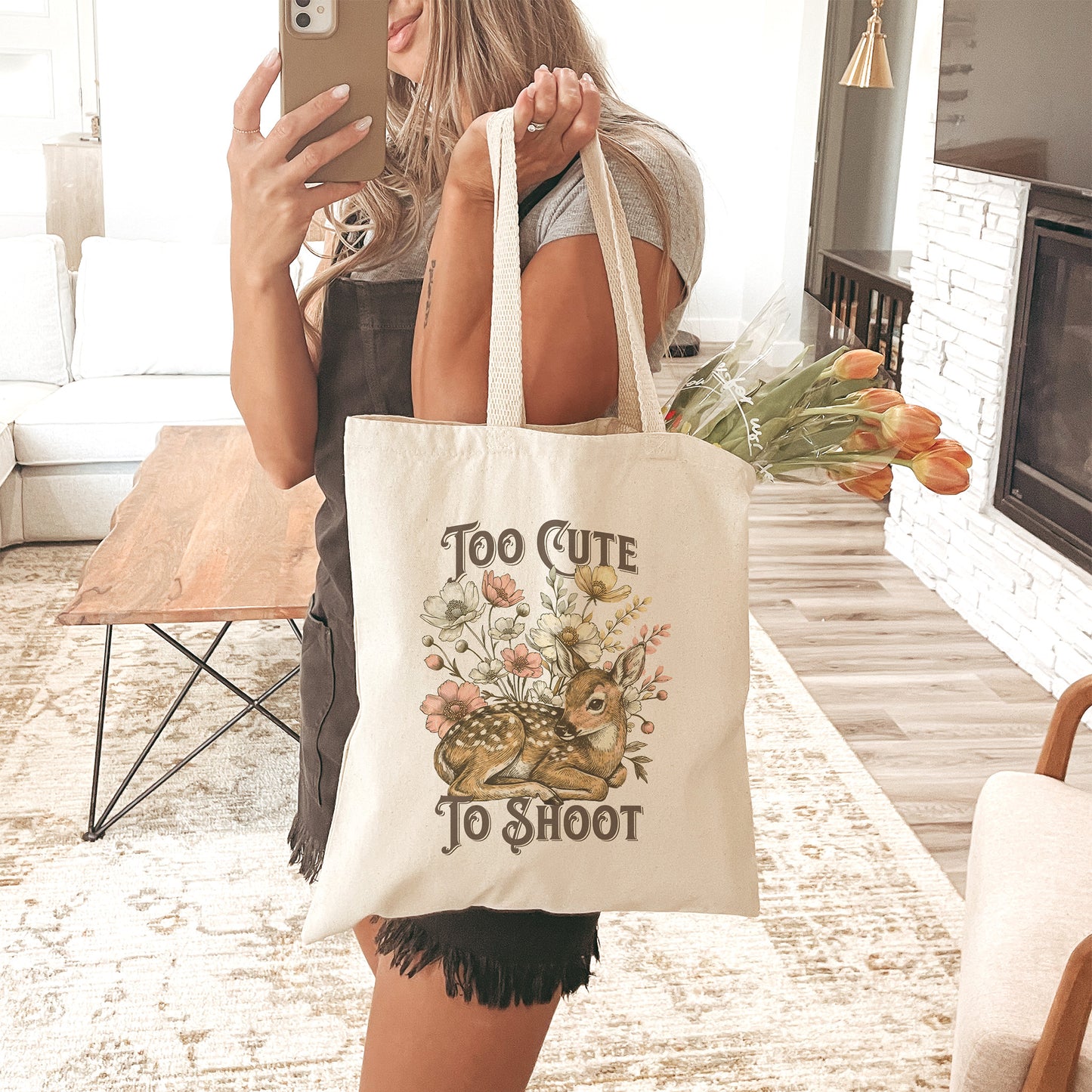 Too Cute Canvas Tote Bag