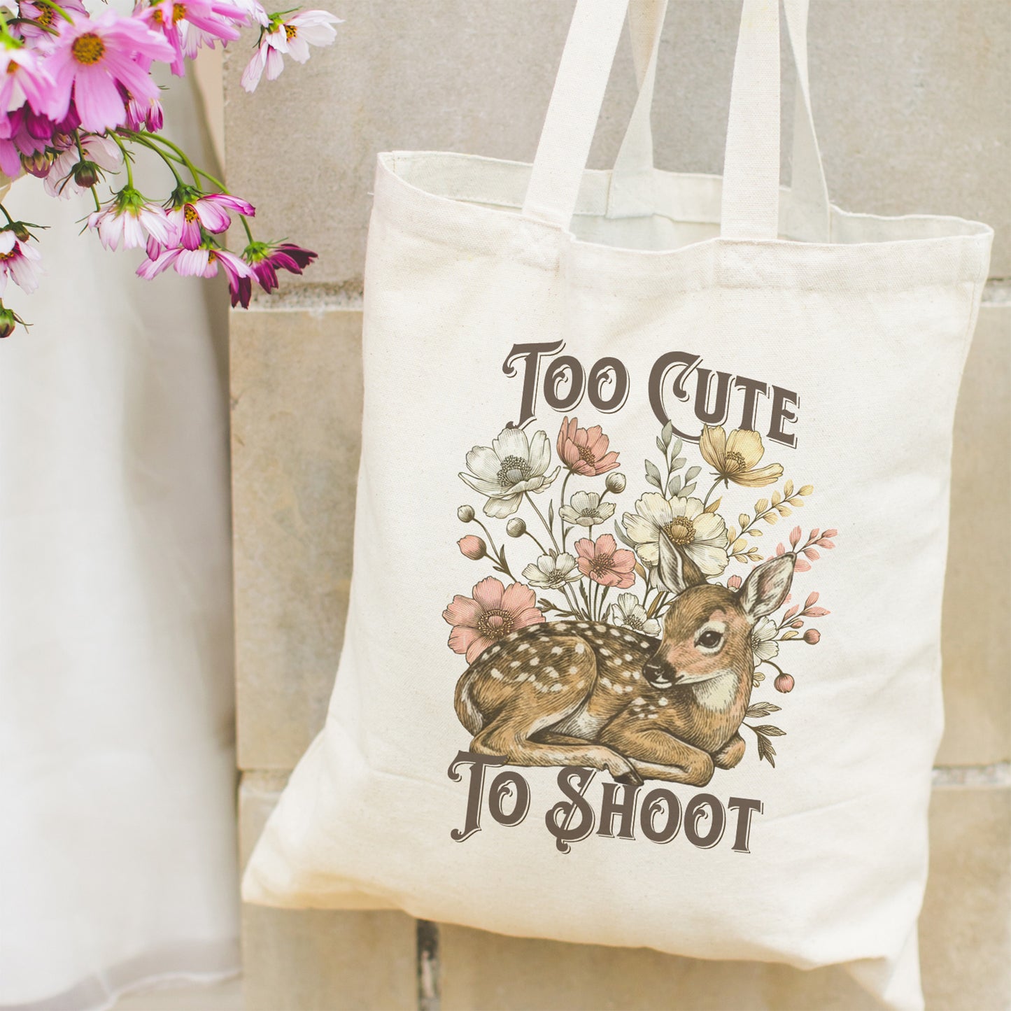 Too Cute Canvas Tote Bag