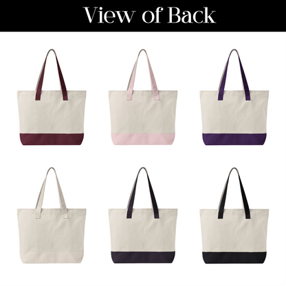 Monogrammed Zippered Canvas Tote