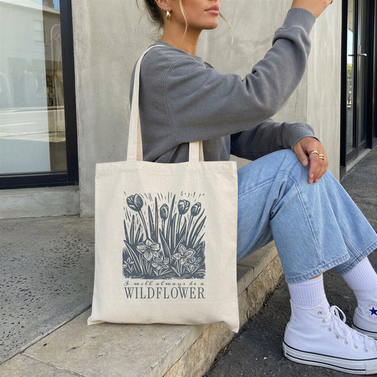Wildflower Canvas Tote Bag