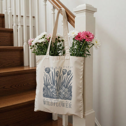 Wildflower Canvas Tote Bag
