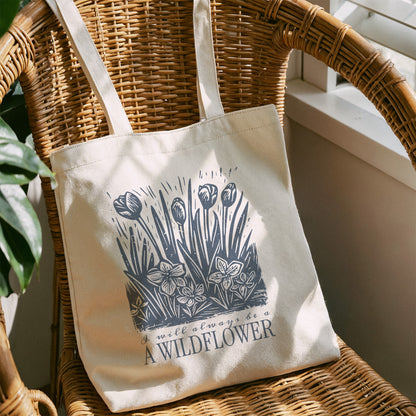 Wildflower Canvas Tote Bag