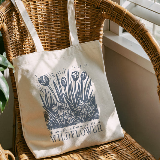 Wildflower Canvas Tote Bag