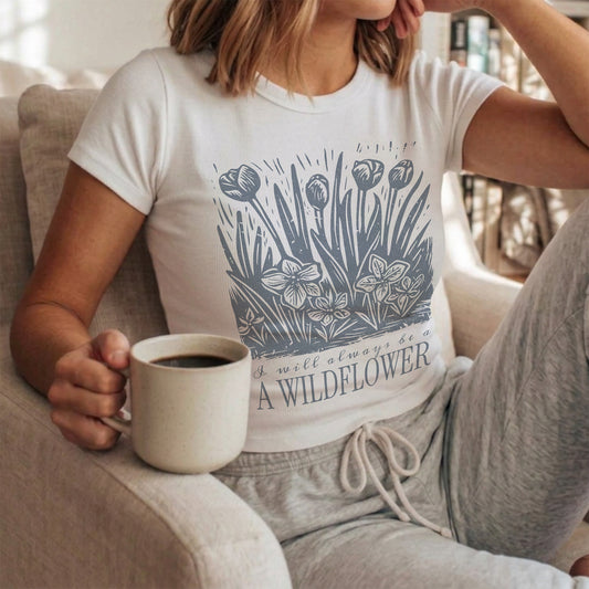 I Will Always be a Wildflower Micro Rib Baby Tee