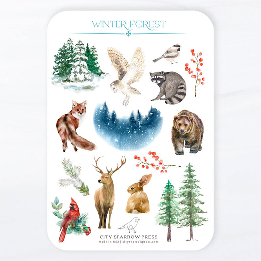Winter Forest Sticker Sheet