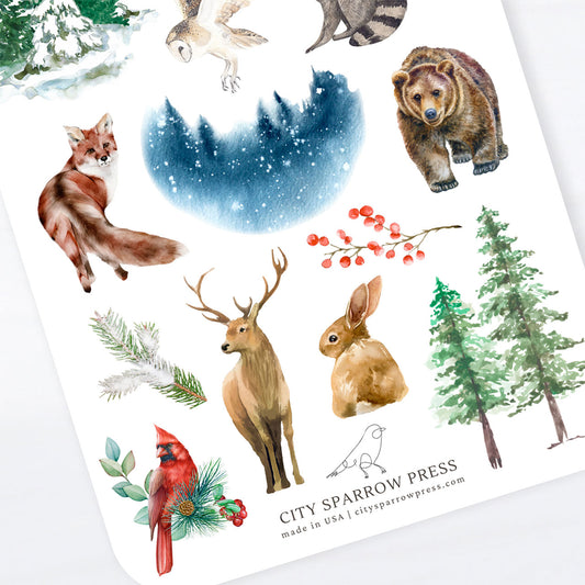 Winter Forest Sticker Sheet